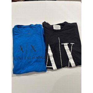 Armani Exchange Icon Logo Crewneck set of 2 T-shirt size large Black Blue